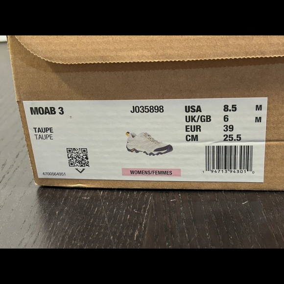 Merrell Moab 3 Trail Hiking Shoes Sneakers Taupe/Yellow Womans 8.5M - Picture 16 of 16